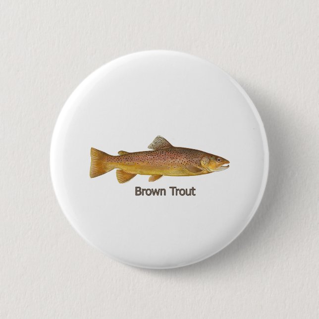 Brown Trout (titled) 2 Inch Round Button (Front)