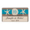 Brown Turquoise Band Wedding Water Bottle Label