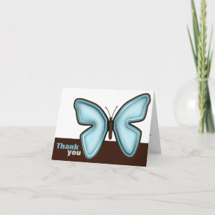 Brown & Turquoise Butterfly "Thank You" Card