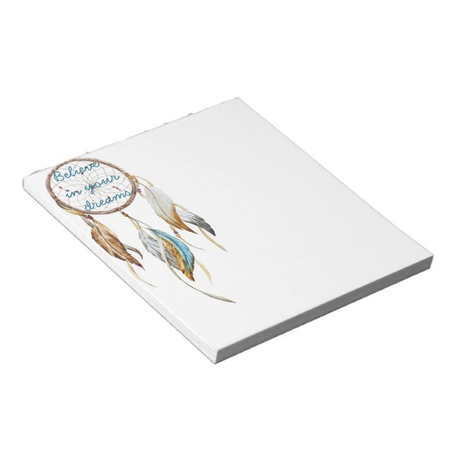 Brown Turquoise Dream Catcher Notepad (Angled)