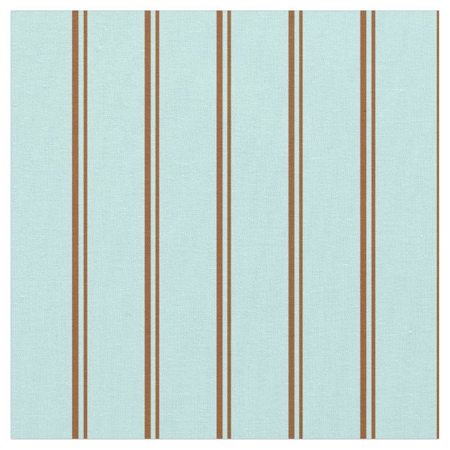 Brown & Turquoise Stripes Fabric (Close Up)