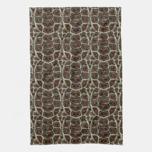 Brown Turtle Shell Pattern Kitchen Towel