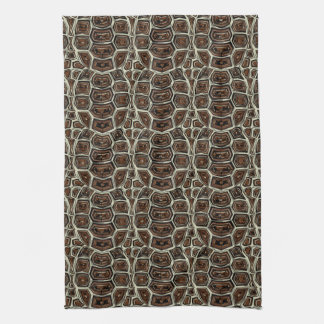 Brown Turtle Shell Pattern Kitchen Towel
