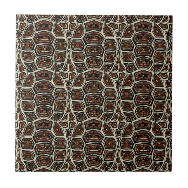 Brown Turtle Shell Pattern Tile (Front)