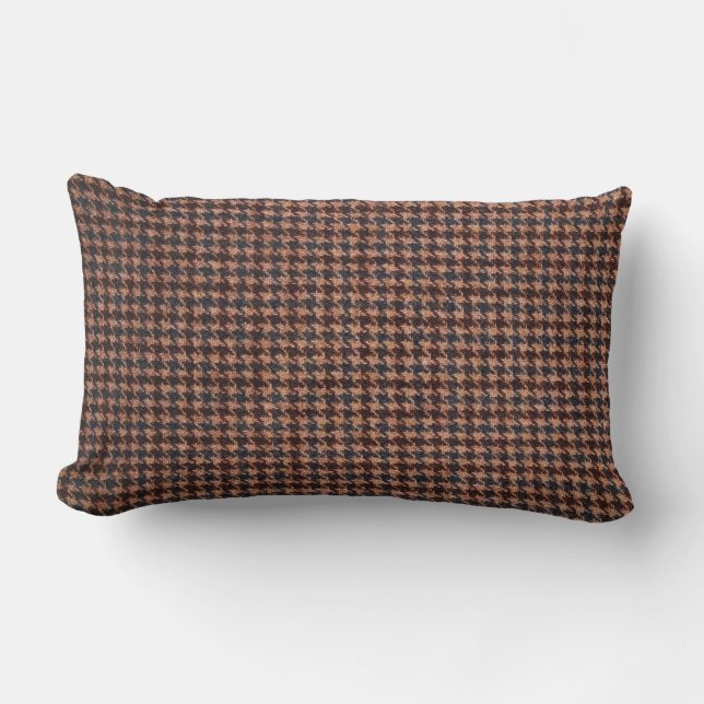 Brown tweed pattern lumbar pillow (Front)