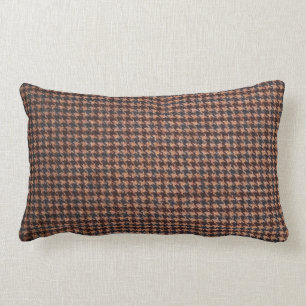 Brown tweed pattern lumbar pillow