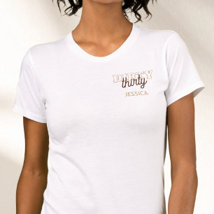 Brown Typography Dirty Thirty 30th Birthday Party T-Shirt