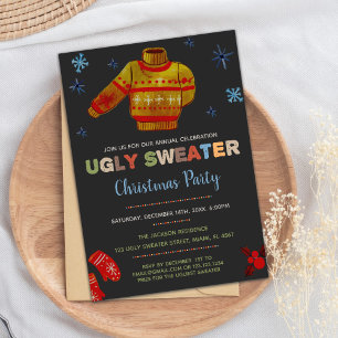 Brown Ugly Sweater Christmas Holiday Party Invitation