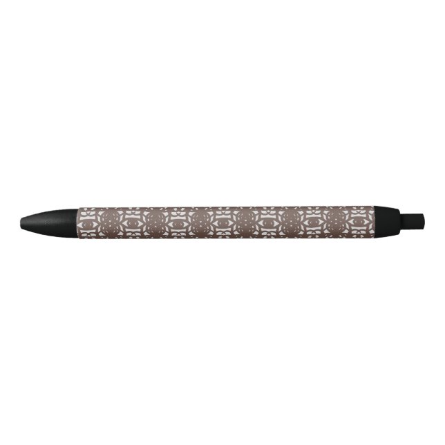  Brown Unique Abstract Pattern Black Ink Pen (Front)