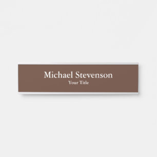 Brown Unique Elegant Modern Minimalist Door Sign