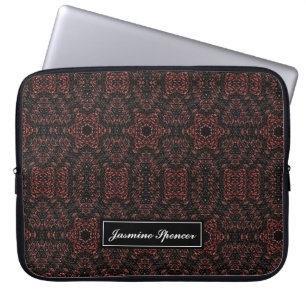 Brown unique snake skin pattern laptop sleeve