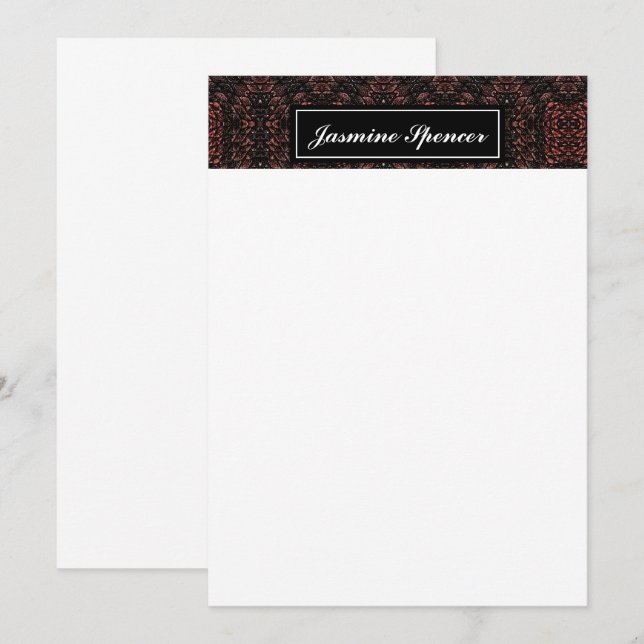 Brown unique snake skin pattern thank you card (Front/Back)
