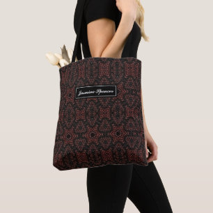 Brown unique snake skin pattern tote bag