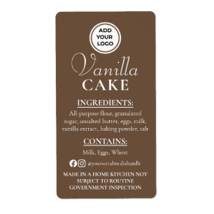 Brown Vanilla Cottage Law Ingredient Label