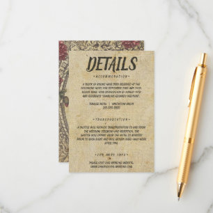 Brown Vintage Classic Wedding Enclosure Card
