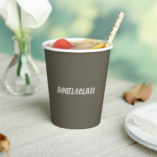 Brown Vintage Classic Wedding  Paper Cups