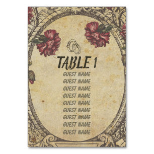 Brown Vintage Classic Wedding Seating Charts Table Number