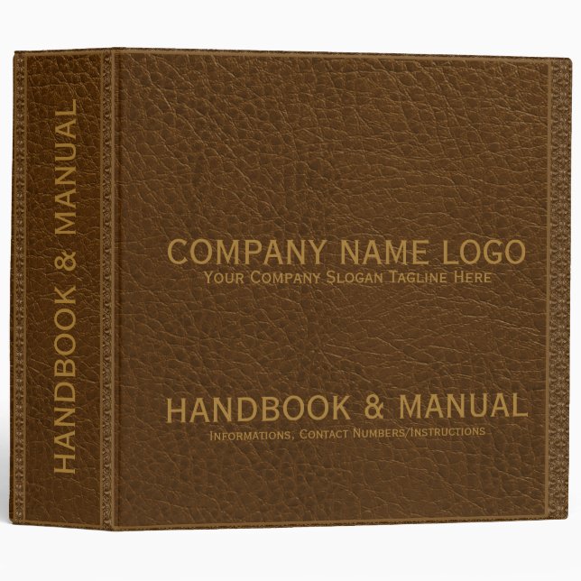 Brown Vintage Faux Leather Look Binder (Front/Spine)