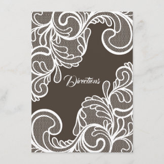 Brown Vintage Lace - Wedding Enclosure Card
