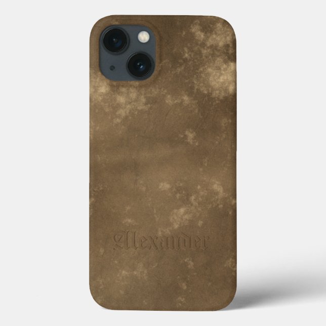 Brown Vintage Leather Look Case-Mate iPhone Case (Back)