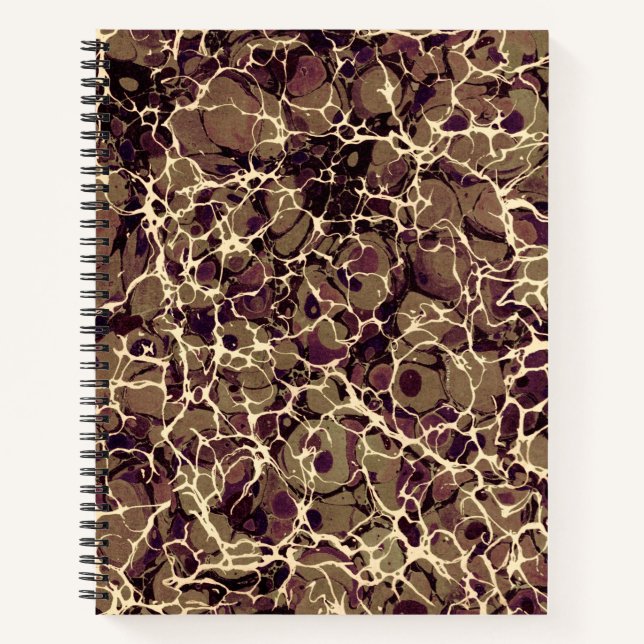Brown Vintage Marbled Paper Notebook (Front)