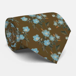 Brown Vintage Seamless Victorian Flower Pattern Tie