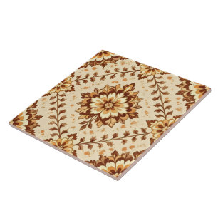 Brown vintage shabby pattern tile