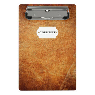 Brown vintage shaded leather mini clipboard