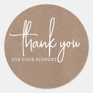 Brown Vintage Thank You for your support Sticker