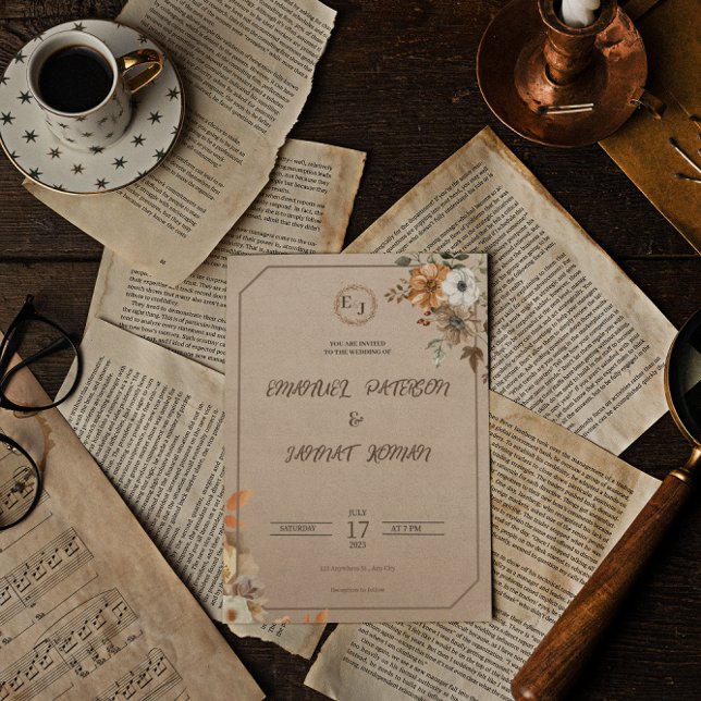 Brown Vintage Wedding Invitation  Flyer (Creator Uploaded)