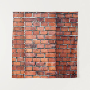 Brown wall brick tapestry