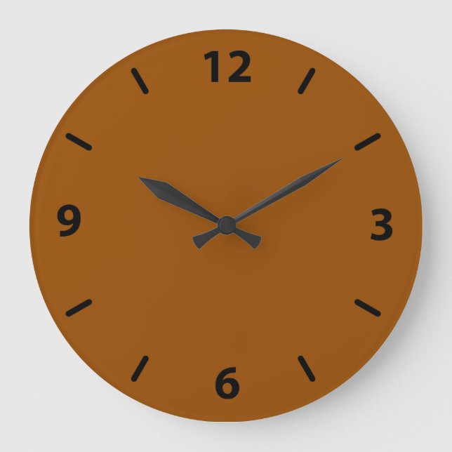 Brown Wall Clock with Black Numbers (Front)