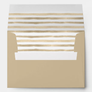 Brown Watercolor Striped Envelope Liner