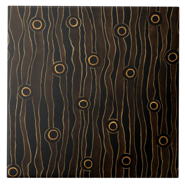 Brown Wavy Lines Tile (Front)
