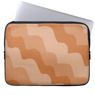 Brown wavy ocean waves gradient  laptop sleeve
