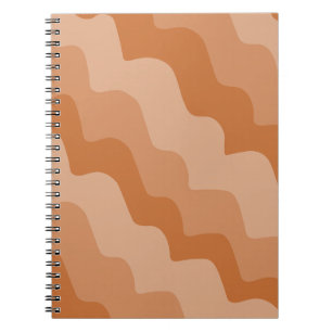 Brown wavy ocean waves gradient notebook