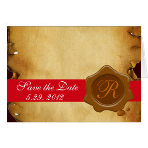 BROWN WAX SEAL MONOGRAM,  PARCHMENT