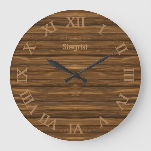 Brown Weathered Wood Style Clock (Front)