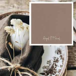 Brown Wedding Cocktail Napkin