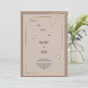 brown wedding invitation