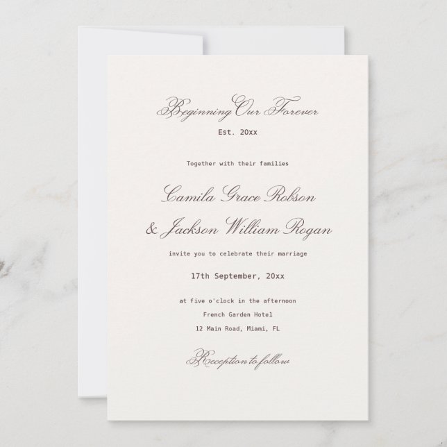 Brown Wedding Invitation (Front)