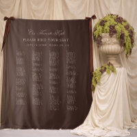 Brown Wedding Seating Chart Alphabetical Fabric
