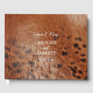 Brown Western Faux Leather Guest Book