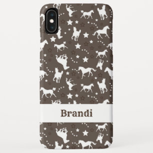 Brown Western Horse Pattern Customized iPhone XS Max Case