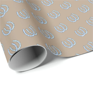 Brown Western Horseshoe Horse Wrapping Paper