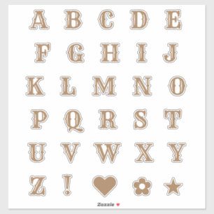 Brown Western Theme Letters Alphabet Monogram 