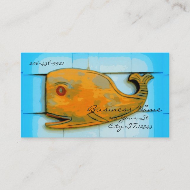brown whale laughing business card (Front)