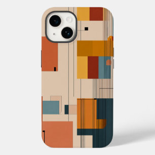 brown white and black blue small lines Case-Mate iPhone 14 case