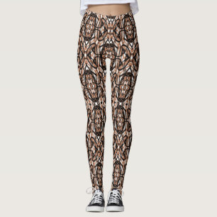 Brown, White and Black Mandala Leggings