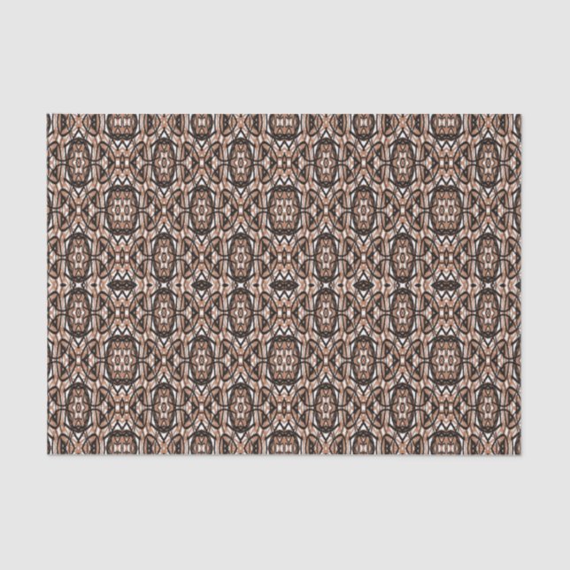Brown, White and Black Mandala Tissue Paper (Front)